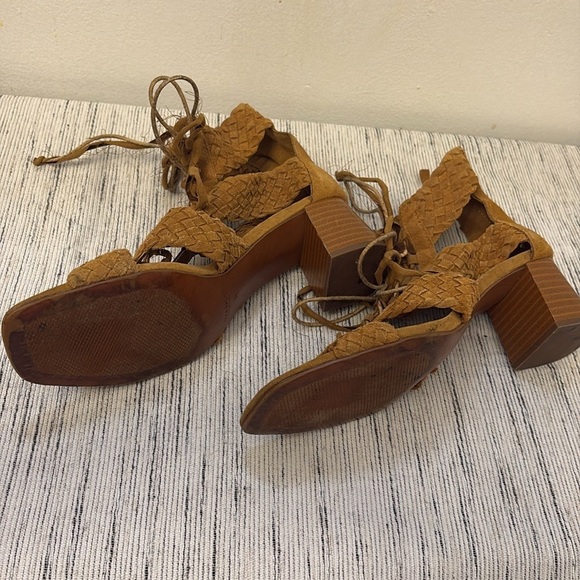 Zara Basic Women's Tan Lace-Up Sandals size 38 Cottagecore Fairy Y2K - Picture 3 of 6